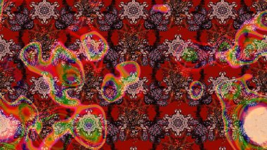 Çiçek kırmızısı eskiz deseni. Raster çiçek izi. Klasik taslak çizimi. Raster Yumuşak kumaş deseni.