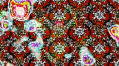 Çiçek duvar kağıdı. Renkli süs kenarı. Hint süsü. Çizim kalıbı. Raster illüstrasyonu. Gri renklerde.