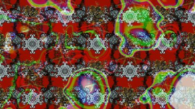 Şirin çiçekler. Çizgi çizimi kalıbı. Raster Moda kumaş deseni.