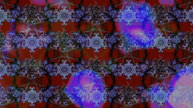 Üzerinde gelincikler ve vadi zambakları olan renkli çiçek desenli nakış deseni. Tekstil tasarımı için mor renkli geleneksel halk çiçekleri buketi.