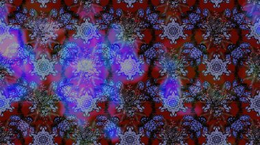 Soyut etnik raster çizim kalıbı. Kabile sanatı boho baskısı, klasik çiçek arkaplanı. Arkaplan dokusu, duvar kağıdı, mor renkli çiçek teması.