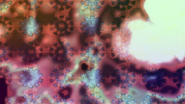 Raster illüstrasyonundaki çiçek desenli çizim. Suluboya tarzında kahverengi renkte çiçekler.