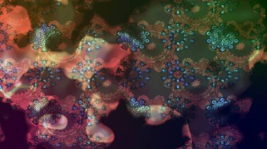 Kahverengi renkli etnik çiçeklerin olduğu zarif bir eskiz modeli. Raster Çiçek İllüstrasyon Şirin Tekstil.