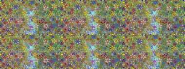 Raster hisseleri. Suluboya, elle çizilmiş. Çiçekler yeşil ve nötr. Kusursuz arkaplan deseni.