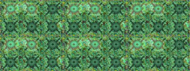 Çiçek deseni. Yeşil ve mavi renklerde çiçeksiz. Şatafatlı bahar bahçesi dokusu. Raster illüstrasyonu. Yeşil ve mavi renkte çiçekler.