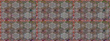 Düz Çiçek Elementleri Tasarımı. Raster illüstrasyonunda kusursuz çiçek deseni. Süslü kumaş deseni. Renkli Bahar Teması Kusursuz Arkaplan.