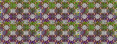 Raster illüstrasyonu. Küçük çiçekli kusursuz yay deseni. Suluboya tarzında gri renkler üzerine.