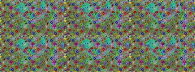 Düz Çiçek Elementleri Tasarımı. Çiçeksiz desenli arka plan, yaz çiçekleri. Yeşil renkli çiçekler. Renkli Bahar Teması Kusursuz Arkaplan.