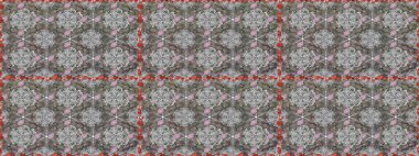 Raster illüstrasyonu. Düz Çiçek Elementleri Tasarımı. Gri renkli, zarif çiçek buketli suluboya. Renkli Bahar Teması Kusursuz Arkaplan.