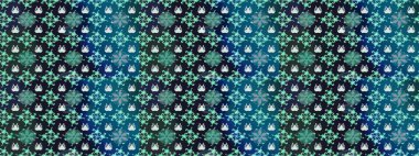 Düz Çiçek Elementleri Tasarımı. Mavi ve gri renkte çiçekler. Sevimli çiçek raster deseni. Renk Bahar Teması eskiz şablonu.