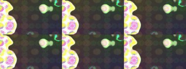 Raster illüstrasyonu. Gri ve yeşil renkli güzel bir tekstil. Suluboya çiçekli çiçek deseni.