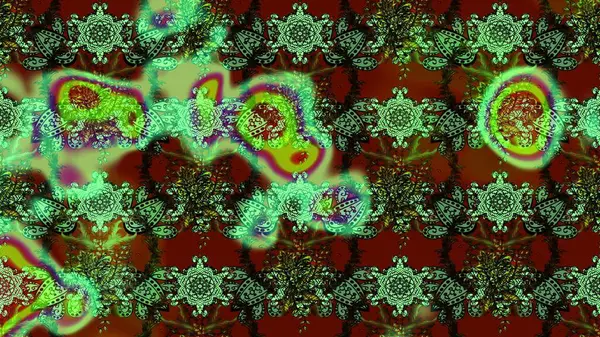 Suluboya elle çizilmiş çiçek desenli eskiz deseni. Parlak renkli fantezi çiçekleri, yapraklar, yeşil renkli tomurcuklar.