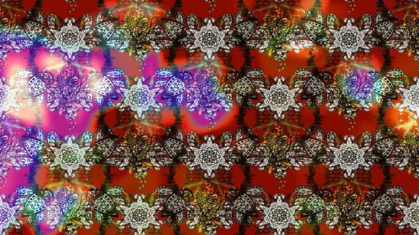 Raster illüstrasyonundaki çiçek desenli çizim. Kahverengi renklerde. Güzel kumaş deseni. Raster illüstrasyonu.