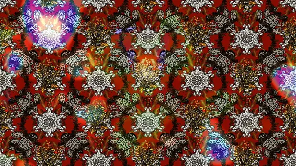 Kızılderili desenli desenli desenli şal deseni. Etnik Mandala süsü. Raster Henna dövme stili. Tekstil, tebrik kartı, boyama kitabı, telefon kılıfı baskısı için kullanılabilir.