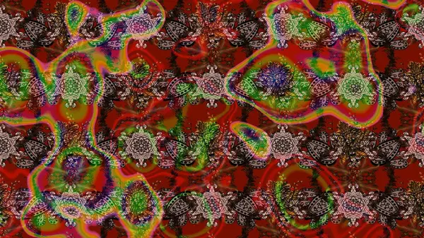 Çiçekli karalama şeklinde Raster çiçek deseni. Yumuşak, bahar çiçekli arka plan. Kahverengi renkte çiçekler.