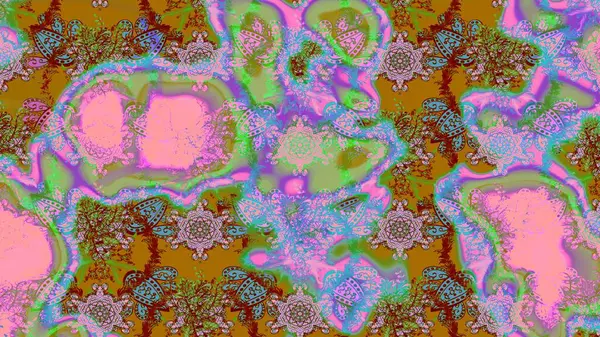 Raster illüstrasyonundaki çiçek desenli çizim. Suluboya tarzında pembe renkte çiçekler.