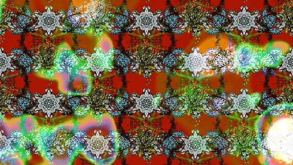 Raster illüstrasyonundaki çiçek desenli çizim. Suluboya tarzında kahverengi renkte çiçekler.