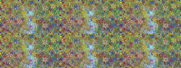 Raster hisseleri. Suluboya, elle çizilmiş. Çiçekler yeşil ve nötr. Kusursuz arkaplan deseni.