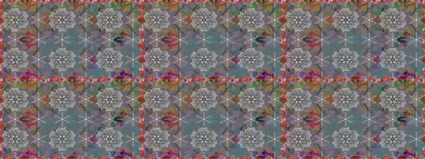 Klasik çiçekler. El çizimi, soyut ve süslü elementler. Yaz çiçekleri teması. Gri ve nötr renkler. Suluboya resim taklit Raster illüstrasyonu.