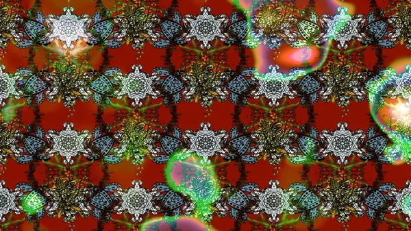 Kahverengi renkli etnik çiçeklerin olduğu zarif bir eskiz modeli. Asya Tekstil 'inde Raster Çiçek İllüstrasyonu.