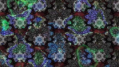 Klasik çiçekler. El çizimi, soyut ve süslü elementler. Yaz çiçekleri teması. Siyah renkler. Suluboya resim taklit Raster illüstrasyonu.