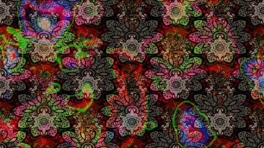 Çiçekli eskiz deseni. Suluboya çizimi. El çizimi. Siyah renkte çiçekler.