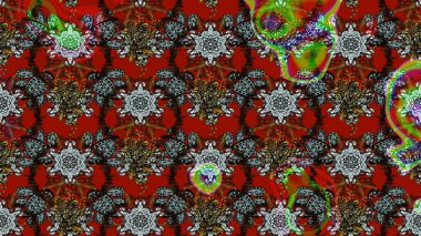 Kırmızı çiçekli eskiz deseni, suluboya çiçek deseni, sevimli çiçek, duvar kağıdı, kart ya da kumaş için fayanslı. Raster - stok.