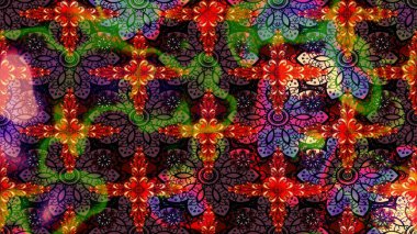 Çiçekli güzel suluboya desen. Raster illüstrasyonu. Siyah renklerde.