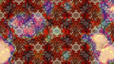 Kızılderili desenli desenli desenli şal deseni. Etnik Mandala süsü. Raster Henna dövme stili. Tekstil, tebrik kartı, boyama kitabı, telefon kılıfı baskısı için kullanılabilir.