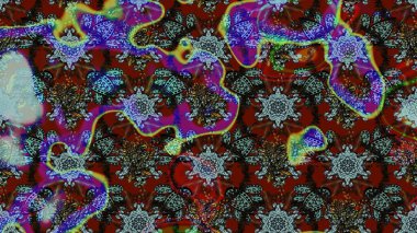 Raster düz çiçek çizim deseni. Hediye ambalaj kağıdı, tebrik kartları, posterler ve pankart tasarımı. Kahverengi renkte çiçekler.