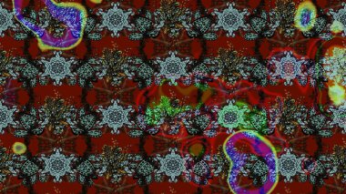 Kahverengi renkli bitkilerden oluşan parlak çiçekli çizim deseni.