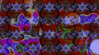 Çiçek desenli eskiz, darbeler, sıçramalar, yaz çiçekleri. Kahverengi renkli çiçekler. Raster illüstrasyonu.