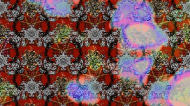 Kızılderili desenli desenli desenli şal deseni. Etnik Mandala süsü. Raster Henna dövme stili. Tekstil, tebrik kartı, boyama kitabı, telefon kılıfı baskısı için kullanılabilir.