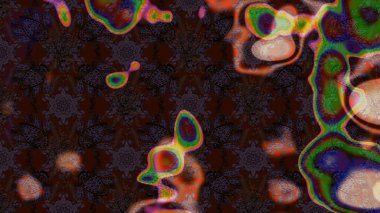 Raster düz çiçek çizim deseni. Hediye ambalaj kağıdı, tebrik kartları, posterler ve pankart tasarımı. Kahverengi renkte çiçekler.