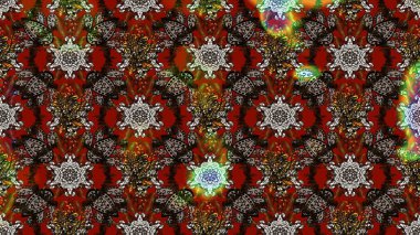 Taslak dekoratif arka plan, çiçek mandala. Çiçek. Raster illüstrasyonu. Kahverengi renklerde.