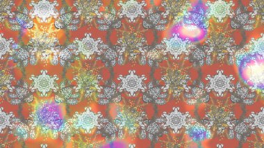 El çizimi çiçekli soyut çizim kalıbı. Raster illüstrasyonu. Gri renkli çiçekler.