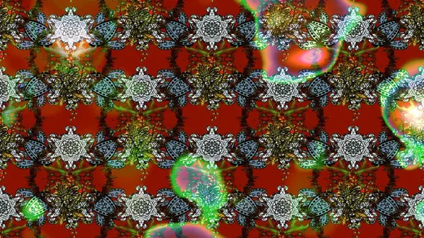 Kahverengi renkli etnik çiçeklerin olduğu zarif bir eskiz modeli. Asya Tekstil 'inde Raster Çiçek İllüstrasyonu.