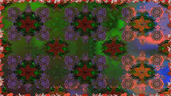 Yumuşak pamuklu tasarım. Raster frourish doku. Kaydırma, tekstil, duvar kağıdı için sorunsuz çiçek background. Vintage çiçekli desen. Yumuşak döşeme.