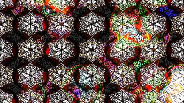 Soyut etnik raster çizim kalıbı. Kabile sanatı boho baskısı, klasik çiçek arkaplanı. Arkaplan dokusu, duvar kağıdı, siyah renkli çiçek teması.