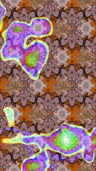 Çiçek kompozisyonu, el boyası, hassas şablon. Üst manzara, yumuşak kahverengi renk. Manzaralı çiçek deseni. Sevgililer günü ve tebrik kartı konsepti için şık bir davet.