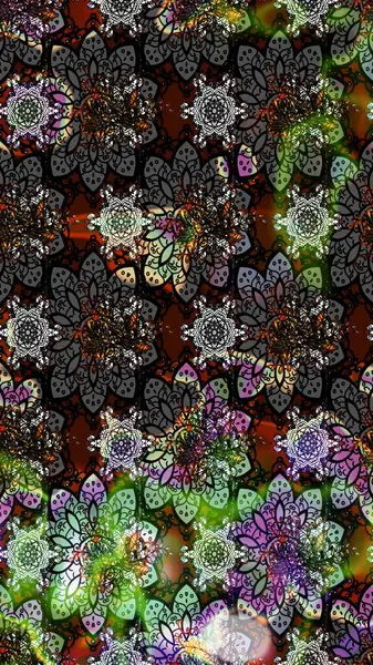 Çocuksu tasarım. Gri arka planda. Tekstil, kumaş, ambalaj, hatıra defteri için hoş bir çiçek arkaplanı. Elle çizilmiş karalama çiçekleri ile Raster çizim deseni.