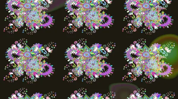 Kızılderili desenli desenli desenli şal deseni. Tekstil, tebrik kartı, boyama kitabı, telefon kılıfı baskısı için kullanılabilir. Etnik Mandala süsü. Raster Henna dövme stili.