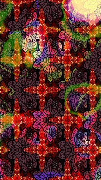 Raster Şirin kumaş deseni. Eskiz klasiği. Renkli Bahar Teması eskiz kalıbı. Düz Çiçek Elementleri Tasarımı.