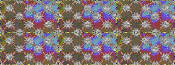 Kahverengi ve gri renkli çiçekler. Raster illüstrasyonunda kusursuz çiçek deseni. Renkli Bahar Temalı Kusursuz Arkaplan. Düz Çiçek Elementleri Tasarımı.