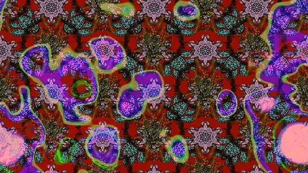 Çiçekli çiçek deseni, suluboya. Raster deseni. Süslü kumaş deseni.