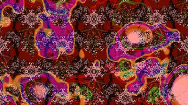 Kumaş desenli papatya çiçeği detayı. Kahverengi renkte çiçekler.