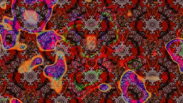 Çiçekli karalama şeklinde Raster çiçek deseni. Yumuşak, yaz çiçekli arka plan. Kahverengi renkte çiçekler.