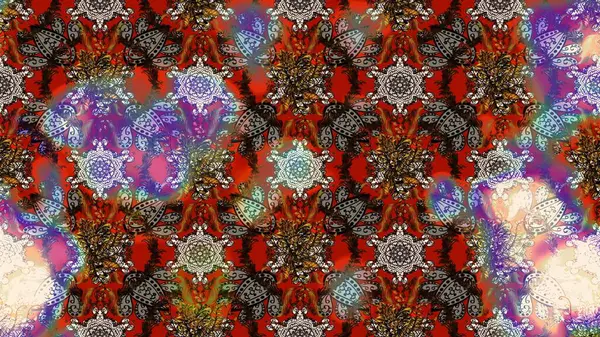 Bahar çiçekleriyle güzel bir çiçek deseni çizmişsin. Güzel kumaş deseni. Raster illüstrasyonu.