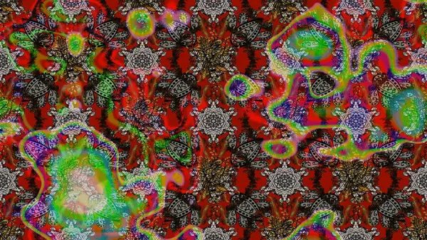 Eskiz klasiği. Raster Şirin kumaş deseni. Renkli Bahar Teması eskiz kalıbı. Düz Çiçek Elementleri Tasarımı.