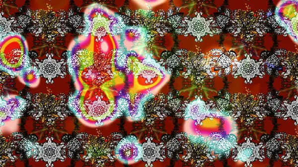 Suluboya çiçekli çiçek deseni. Raster illüstrasyonu. Kahverengi renkli güzel tekstil.